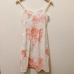 J Crew White Pink Embroidered Dress